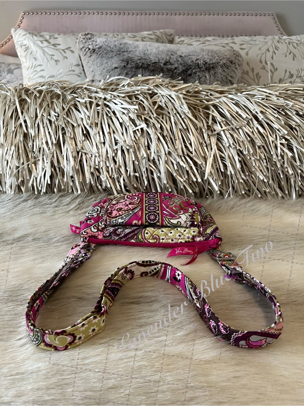 VERA BRADLEY Very Berry Paisley  2010 Little Lizzy Crossbody Purple Pink Y2K - Picture 12 of 16